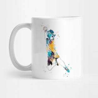 Handball Player Boy Hits The Ball Mug